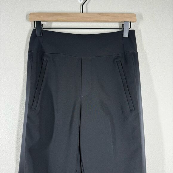 Athleta Endless Satin Side Stripe Pants Black Pull On Size 0 Style 782695 - Picture 2 of 9